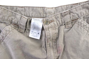 Carhartt Logo Patch Brown Carpenter Shorts - ThriftedThreads.com