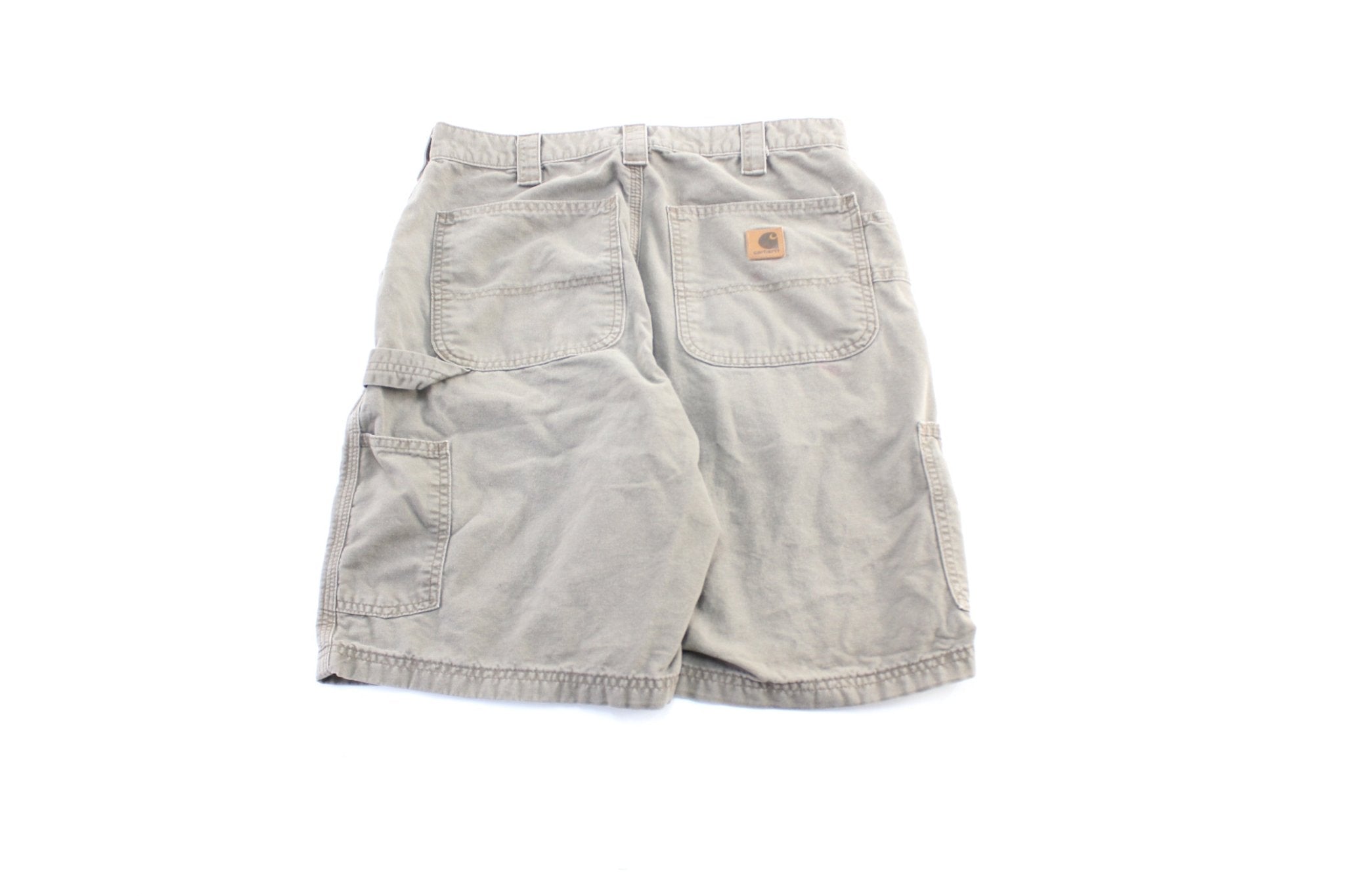 Carhartt Logo Patch Brown Carpenter Shorts - ThriftedThreads.com