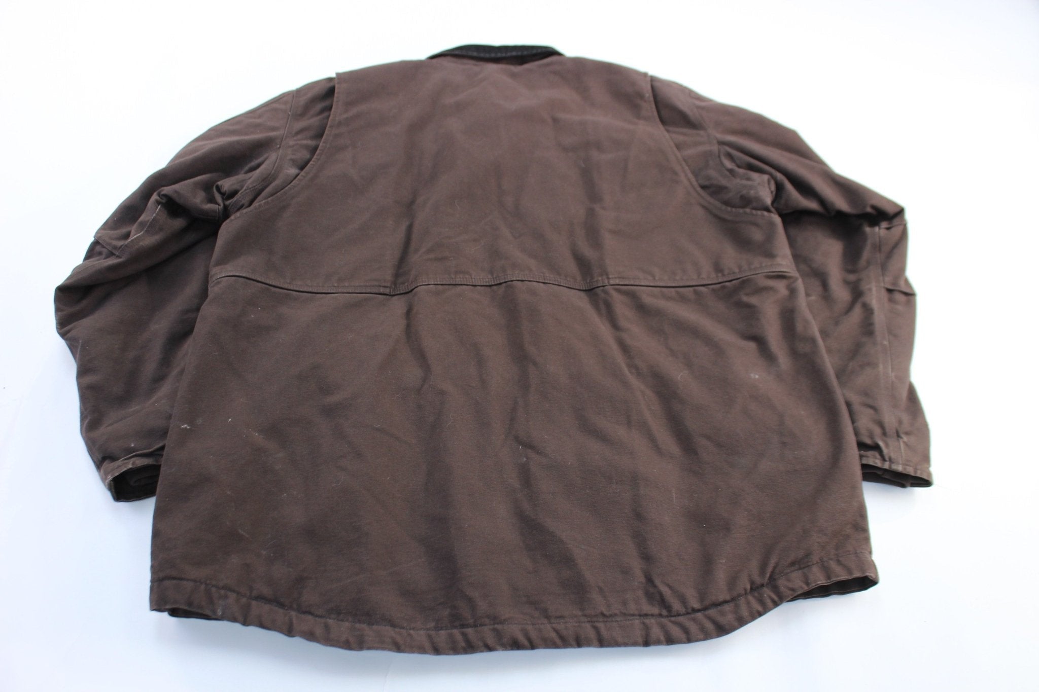 Carhartt Logo Patch Brown Full Swing Zip Up Jacket - Jacket - Thrifted Threads