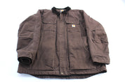 Carhartt Logo Patch Brown Full Swing Zip Up Jacket - Jacket - Thrifted Threads