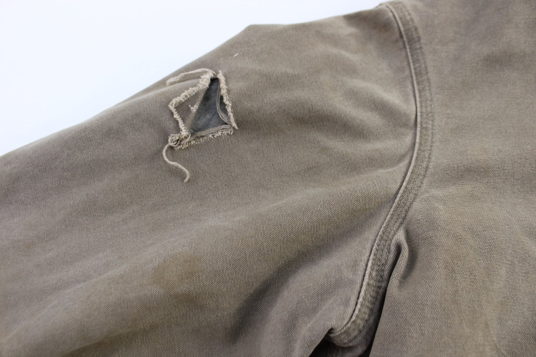 Carhartt Logo Patch Brown Full Zip Hooded Jacket - ThriftedThreads.com