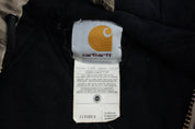 Carhartt Logo Patch Brown Full Zip Hooded Jacket - ThriftedThreads.com