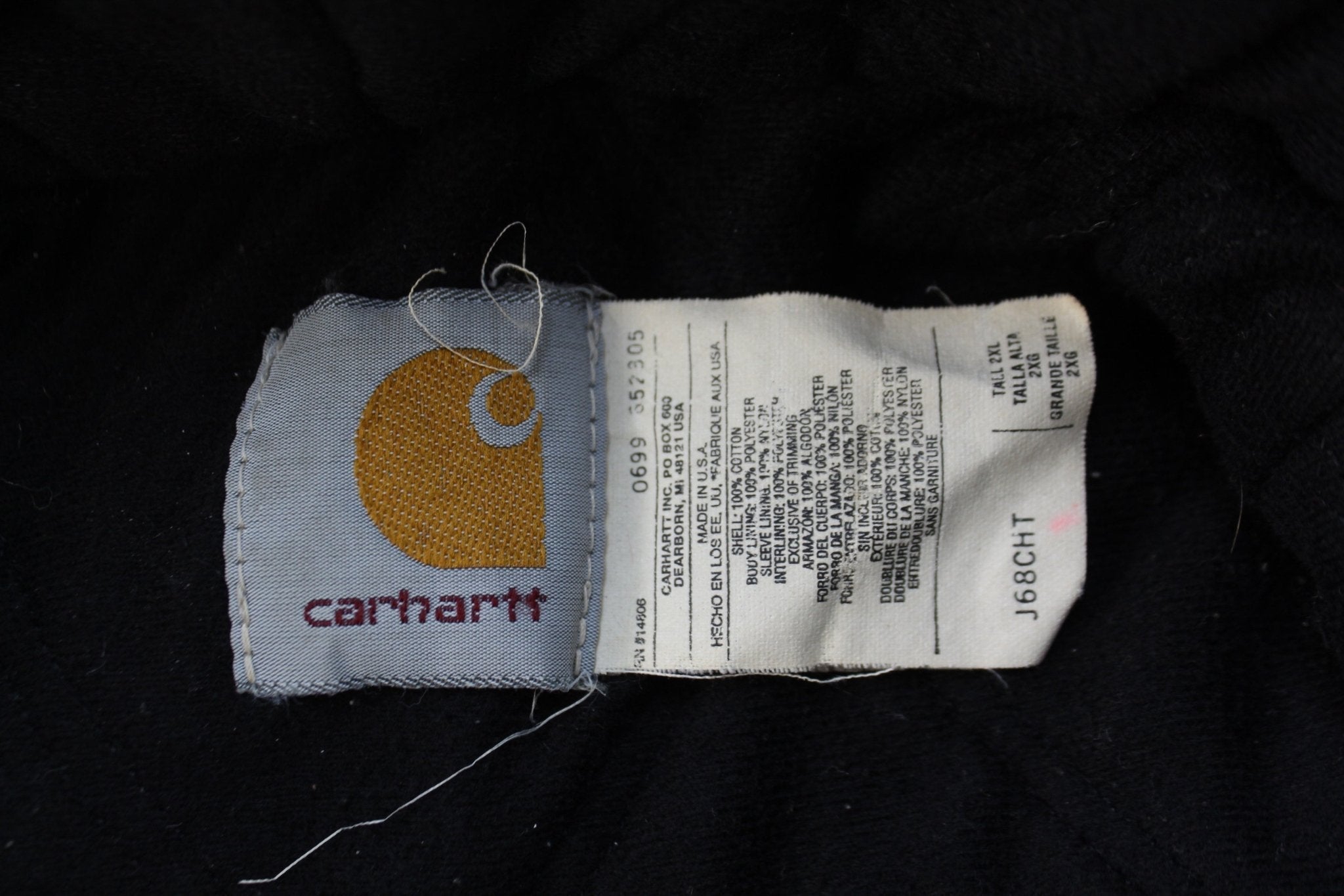 Carhartt Logo Patch Brown Full Zip Hooded Jacket - Jacket - Thrifted Threads