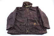 Carhartt Logo Patch Brown Full Zip Jacket - ThriftedThreads.com