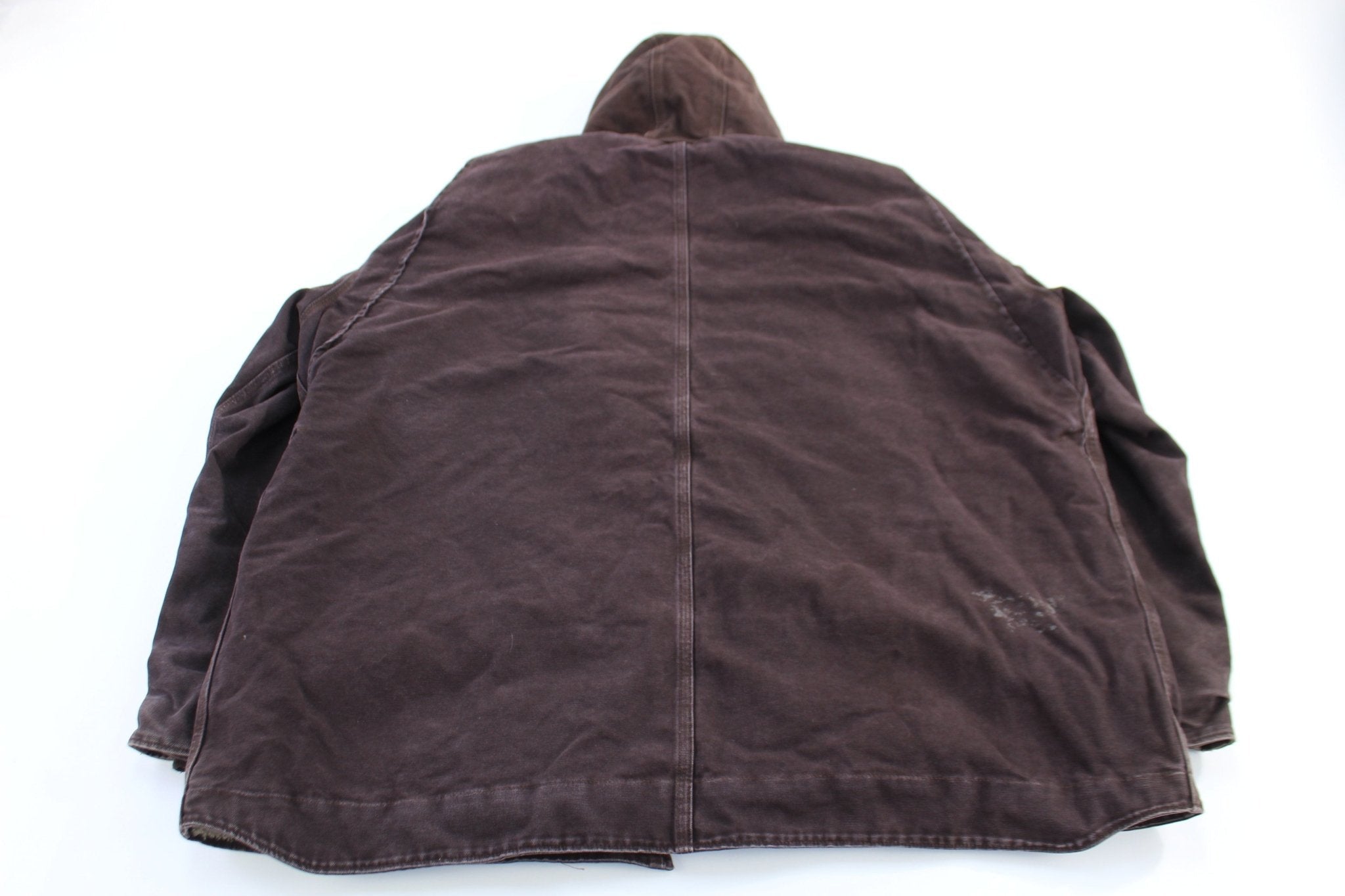 Carhartt Logo Patch Brown Full Zip Jacket - ThriftedThreads.com