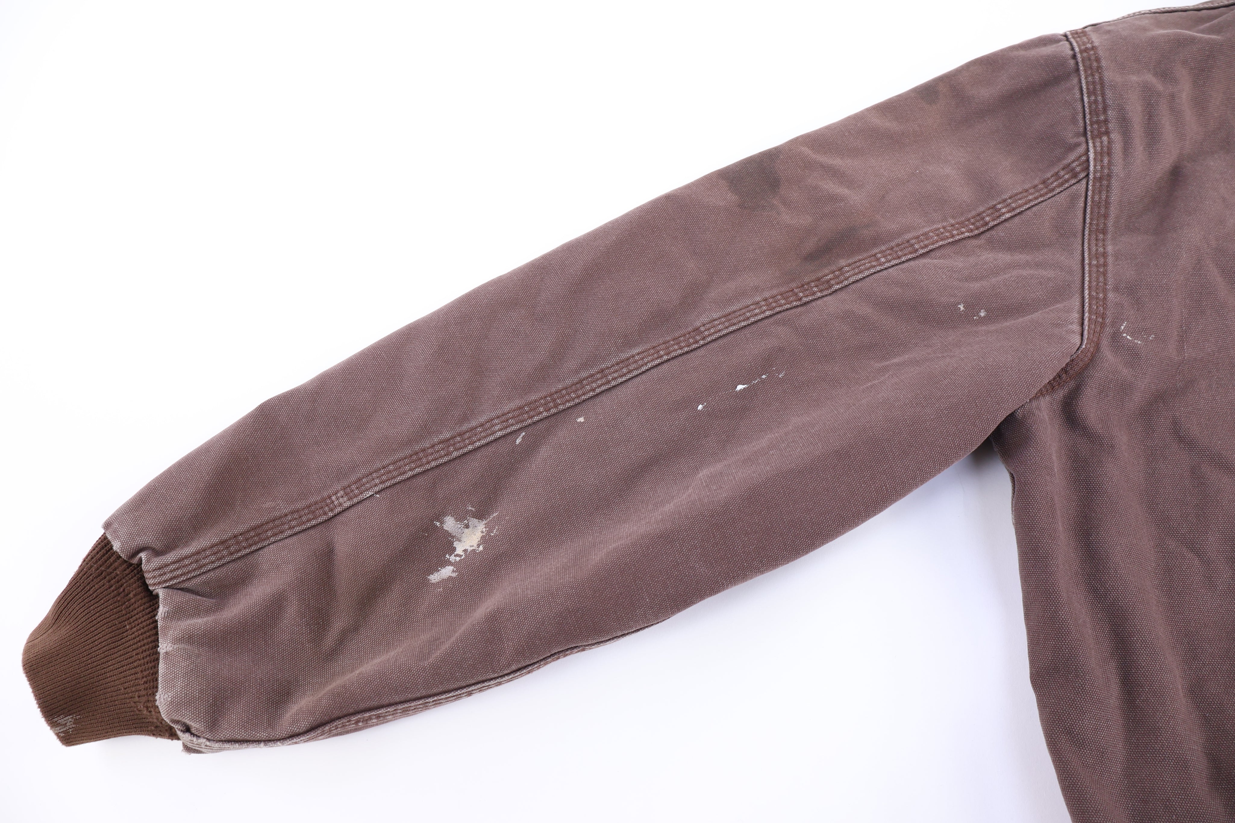 Carhartt Logo Patch Brown Full Zip Jacket - Jacket - Thrifted Threads