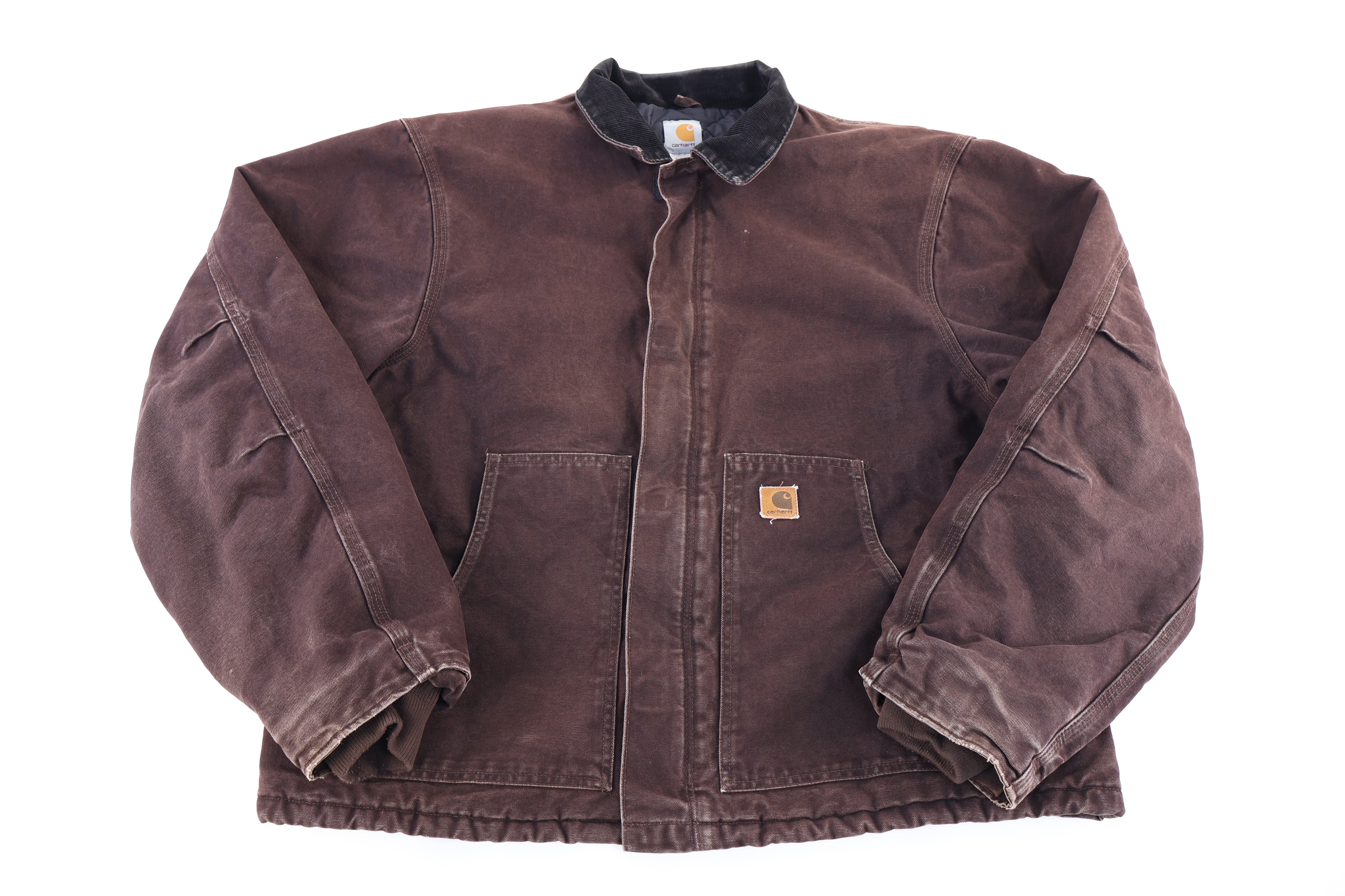 Carhartt Logo Patch Brown Full Zip Jacket - Jacket - Thrifted Threads