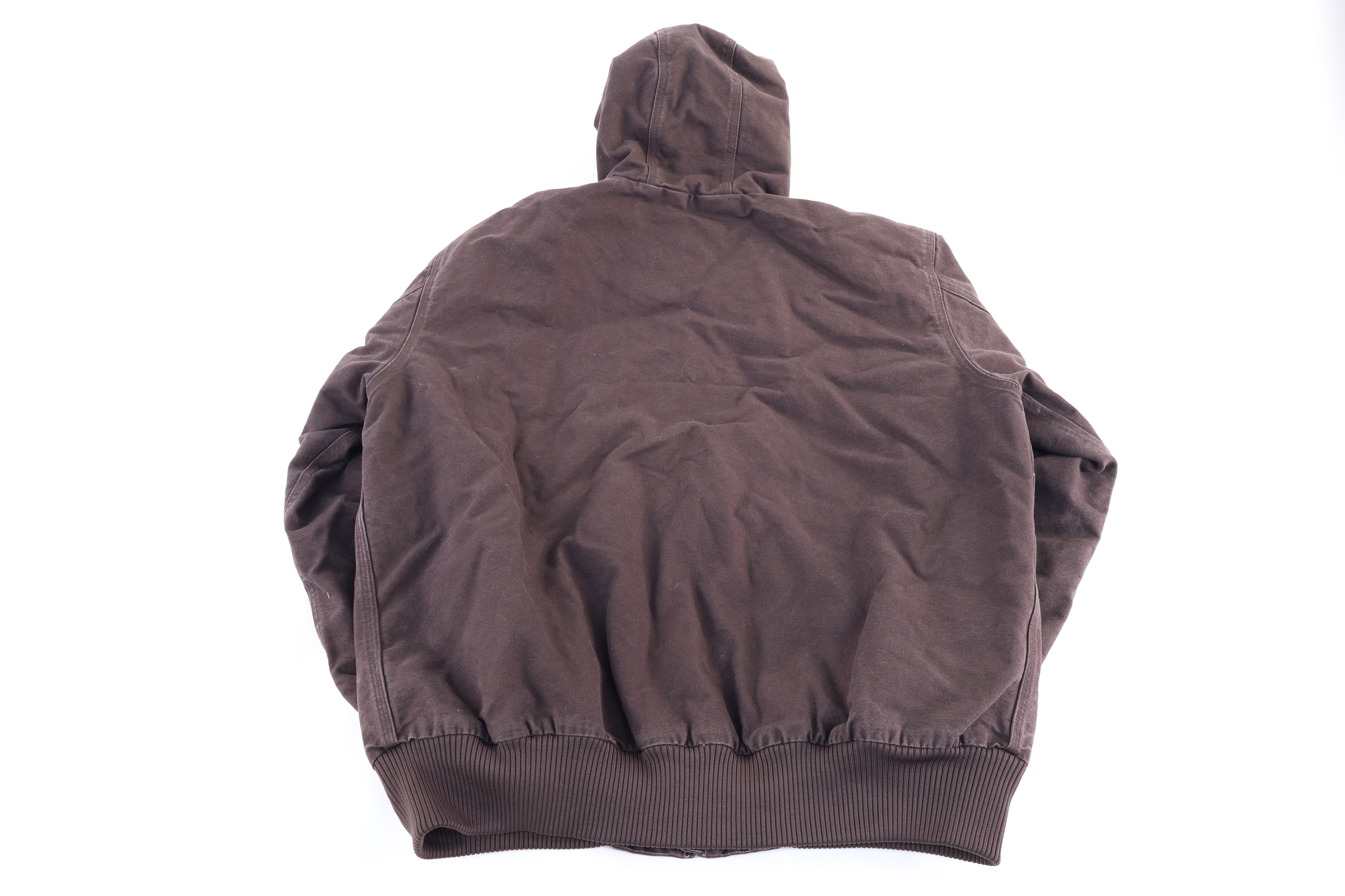 Carhartt Logo Patch Brown Full Zip Jacket - Jacket - Thrifted Threads