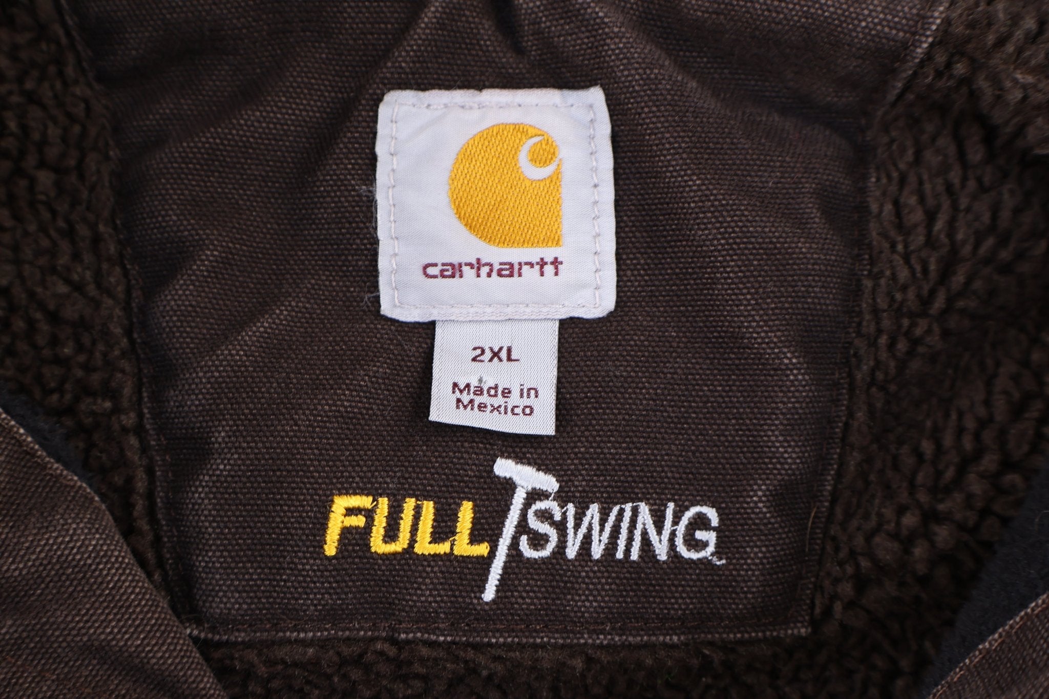 Carhartt Logo Patch Brown Full Zip Jacket - Jacket - Thrifted Threads