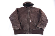 Carhartt Logo Patch Brown Full Zip Jacket - Jacket - Thrifted Threads
