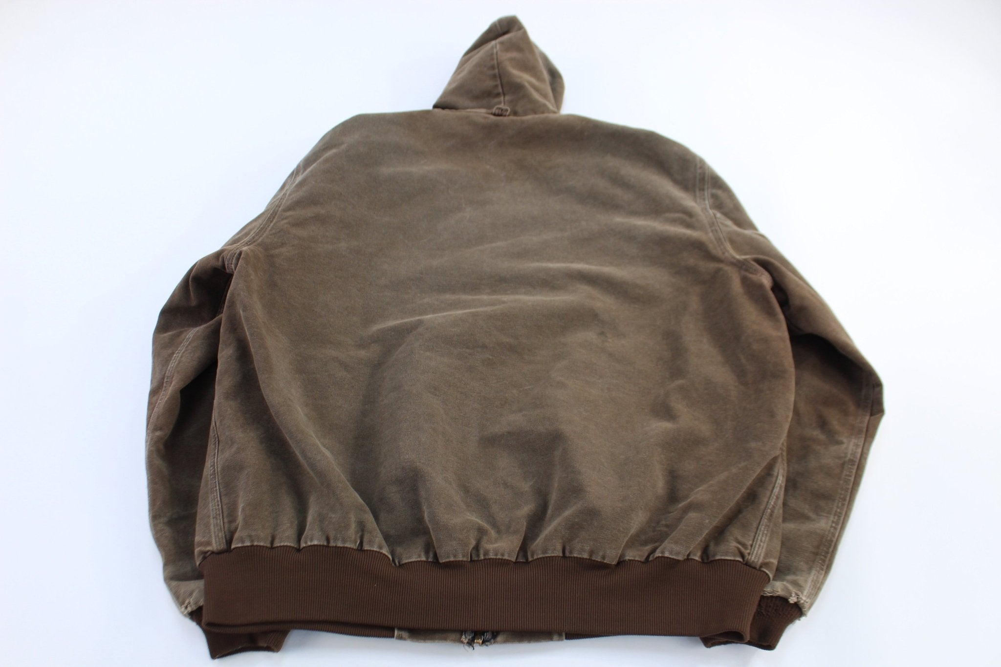 Carhartt Logo Patch Brown Full Zip Jacket - Jacket - Thrifted Threads