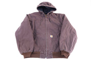 Carhartt Logo Patch Brown Full Zip Jacket - jacket - Thrifted Threads
