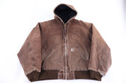 Carhartt Logo Patch Brown Full Zip Jacket - Jacket - Thrifted Threads