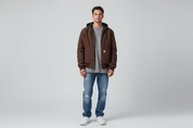 Carhartt Logo Patch Brown Full Zip Jacket - Jacket - Thrifted Threads