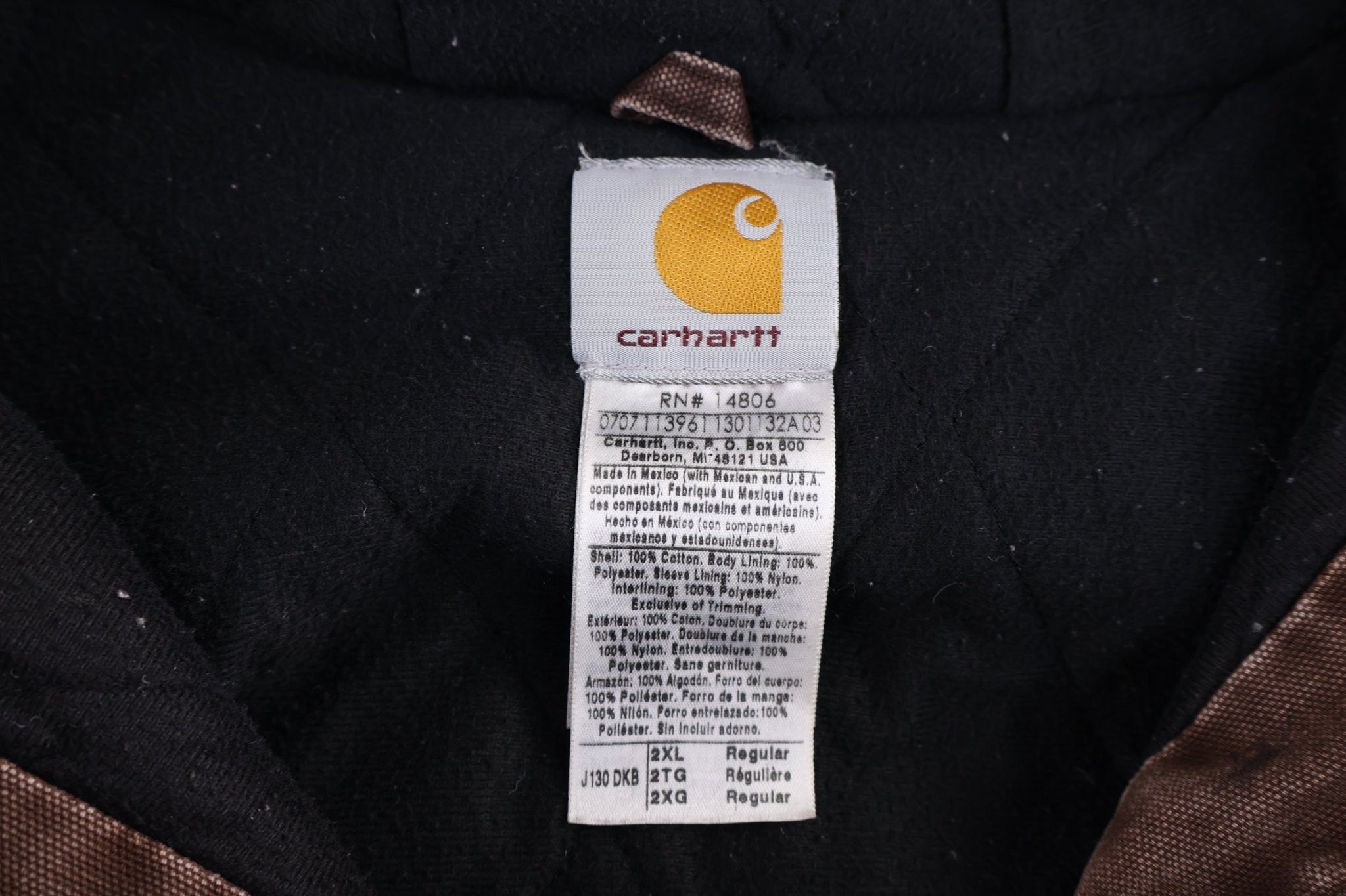 Carhartt Logo Patch Brown Full Zip Jacket - Jacket - Thrifted Threads