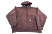 Carhartt Logo Patch Brown Full Zip Jacket - Jacket - Thrifted Threads