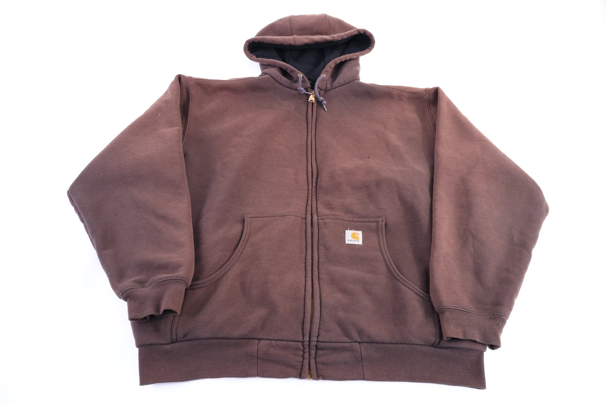 Carhartt Logo Patch Brown Full Zip Jacket - Jacket - Thrifted Threads