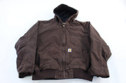 Carhartt Logo Patch Brown Full Zip Jacket - Jacket - Thrifted Threads