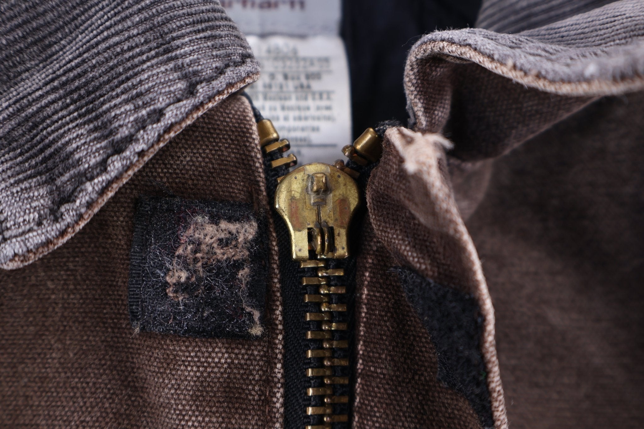 Carhartt Logo Patch Brown Full Zip Jacket - Jacket - Thrifted Threads