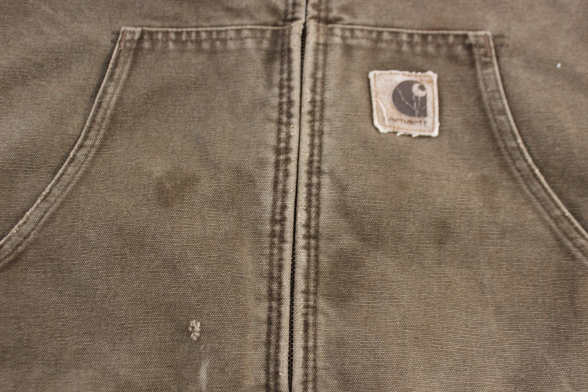 Carhartt Logo Patch Brown Full Zip Jacket - Jacket - Thrifted Threads