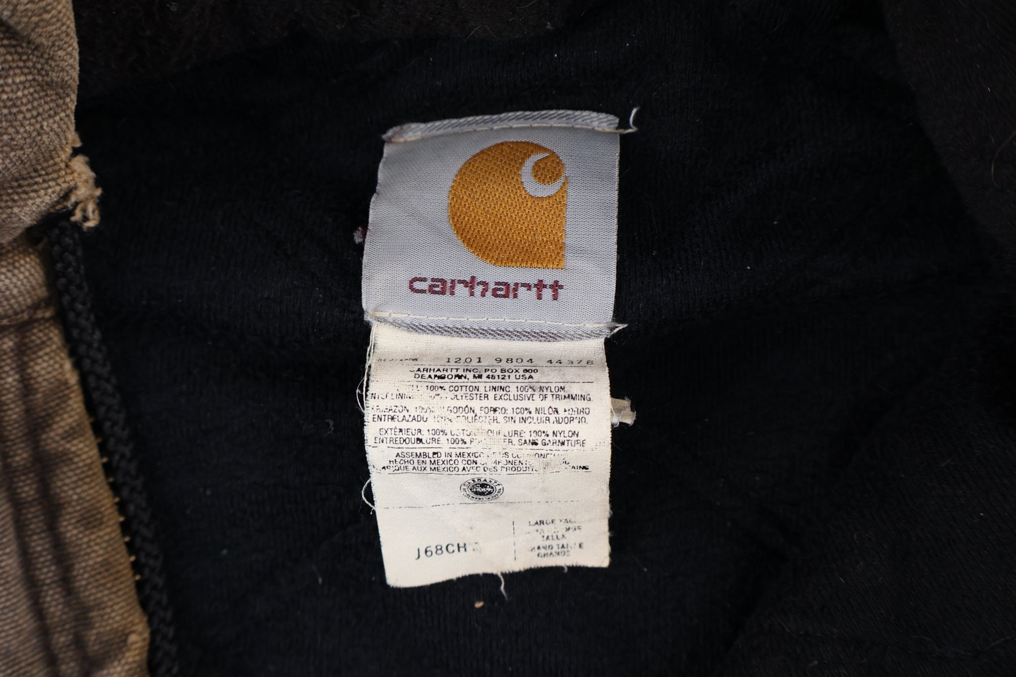 Carhartt Logo Patch Brown Full Zip Jacket - Jacket - Thrifted Threads