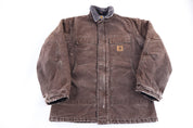 Carhartt Logo Patch Brown Full Zip Jacket - Jacket - Thrifted Threads