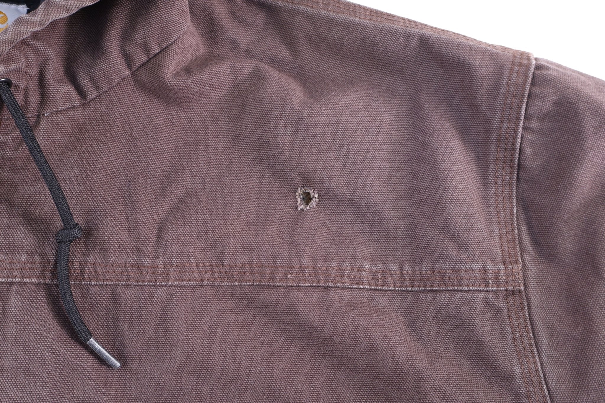 Carhartt Logo Patch Brown Full Zip Jacket - jacket - Thrifted Threads
