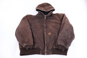 Carhartt Logo Patch Brown Full Zip Jacket - Jacket - Thrifted Threads