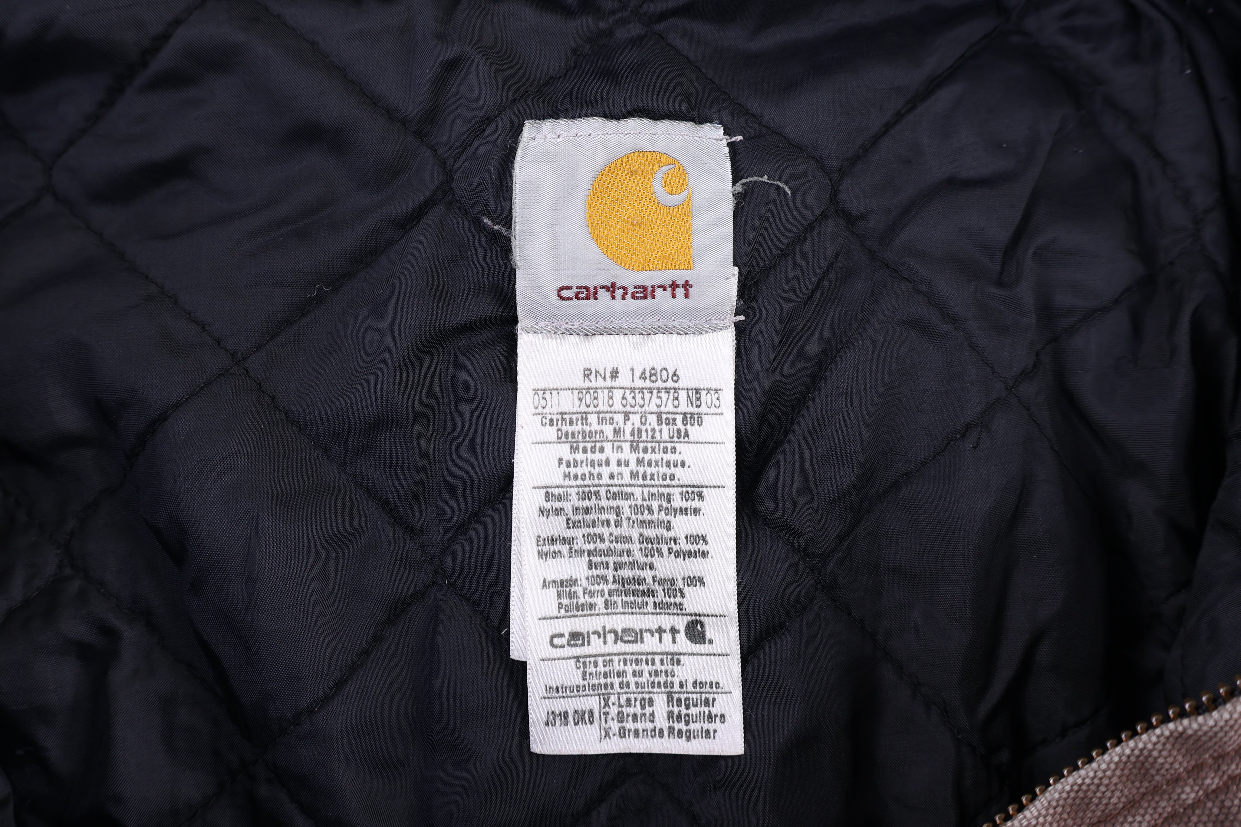 Carhartt Logo Patch Brown Full Zip Jacket - Jacket - Thrifted Threads