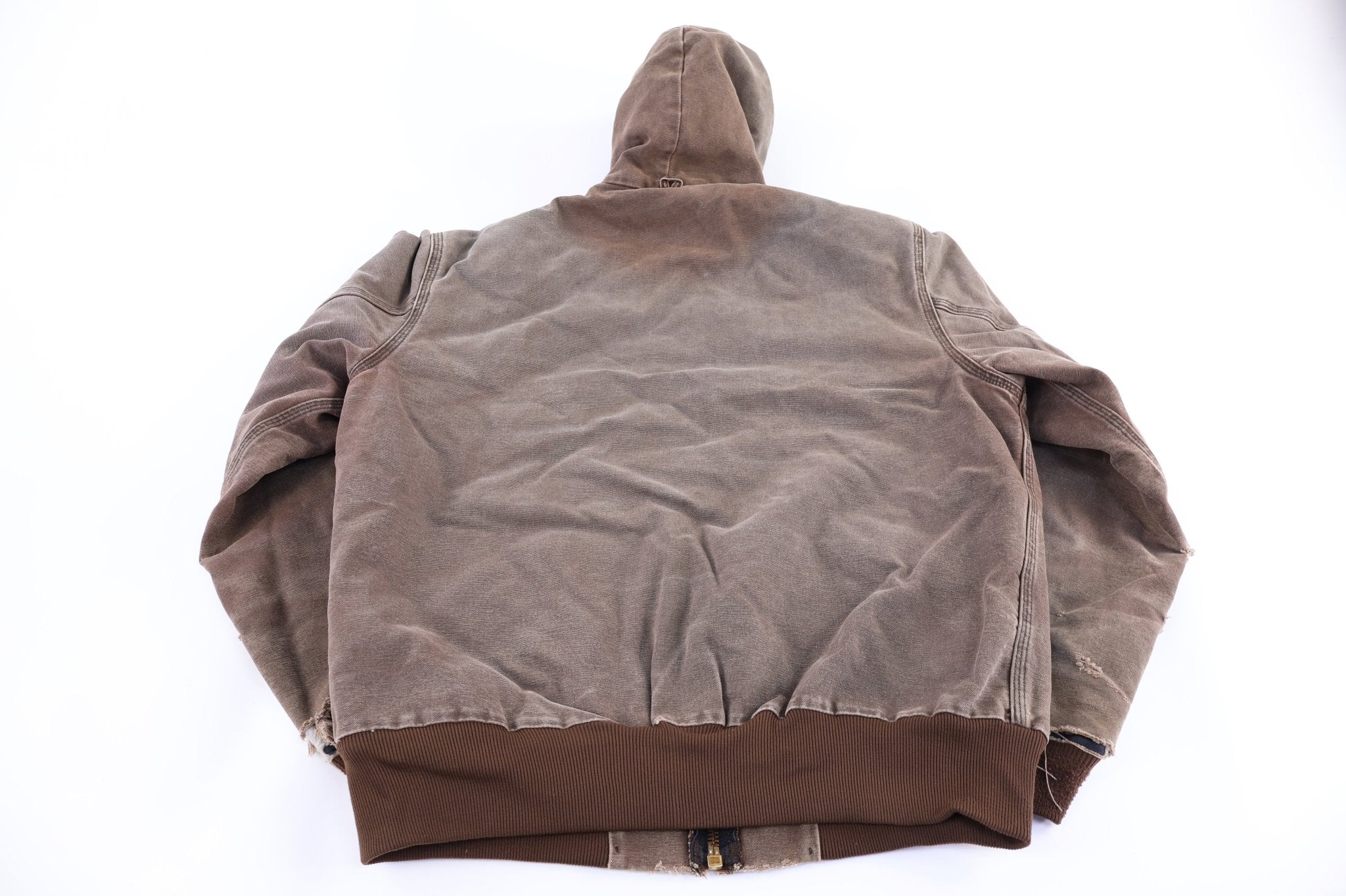 Carhartt Logo Patch Brown Full Zip Jacket - Jacket - Thrifted Threads