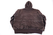 Carhartt Logo Patch Brown Full Zip Jacket - Jacket - Thrifted Threads