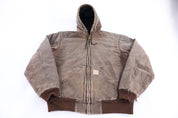 Carhartt Logo Patch Brown Full Zip Jacket - Jacket - Thrifted Threads