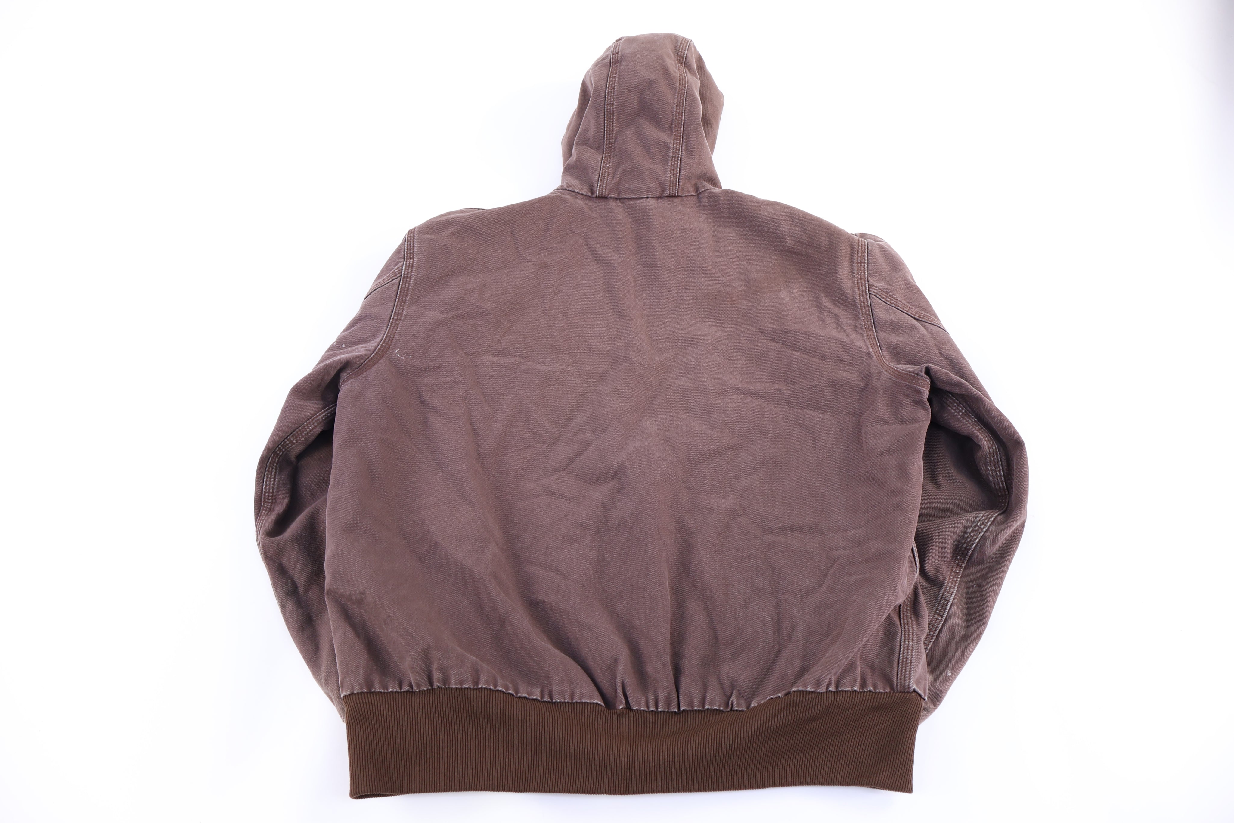 Carhartt Logo Patch Brown Full Zip Jacket - Jacket - Thrifted Threads