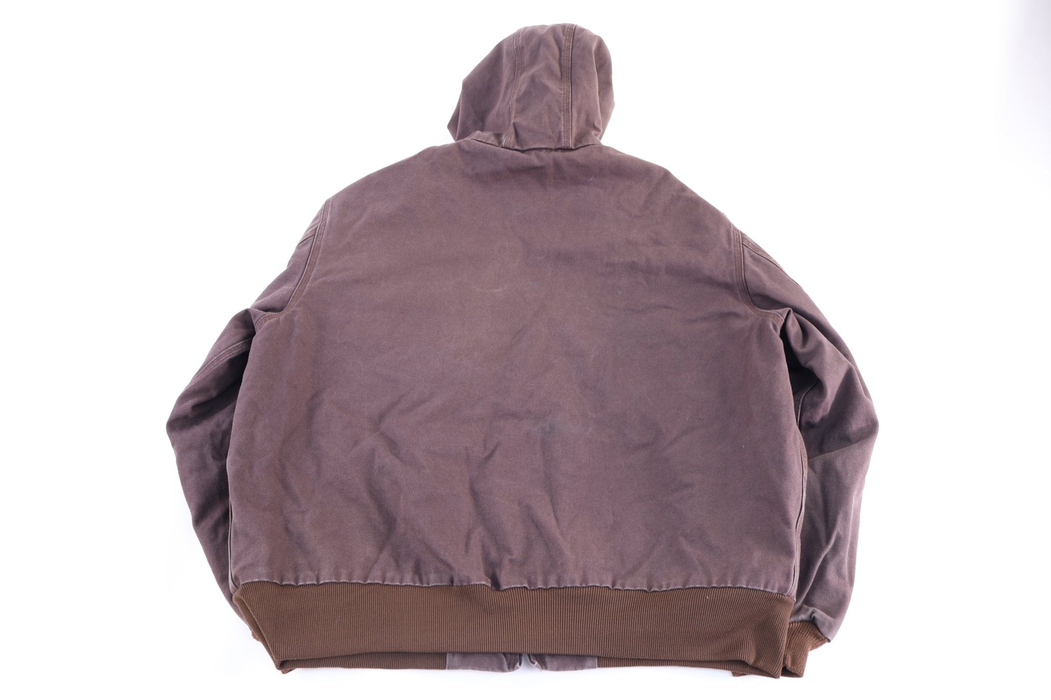 Carhartt Logo Patch Brown Full Zip Jacket - jacket - Thrifted Threads