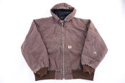 Carhartt Logo Patch Brown Full Zip Jacket - Jacket - Thrifted Threads
