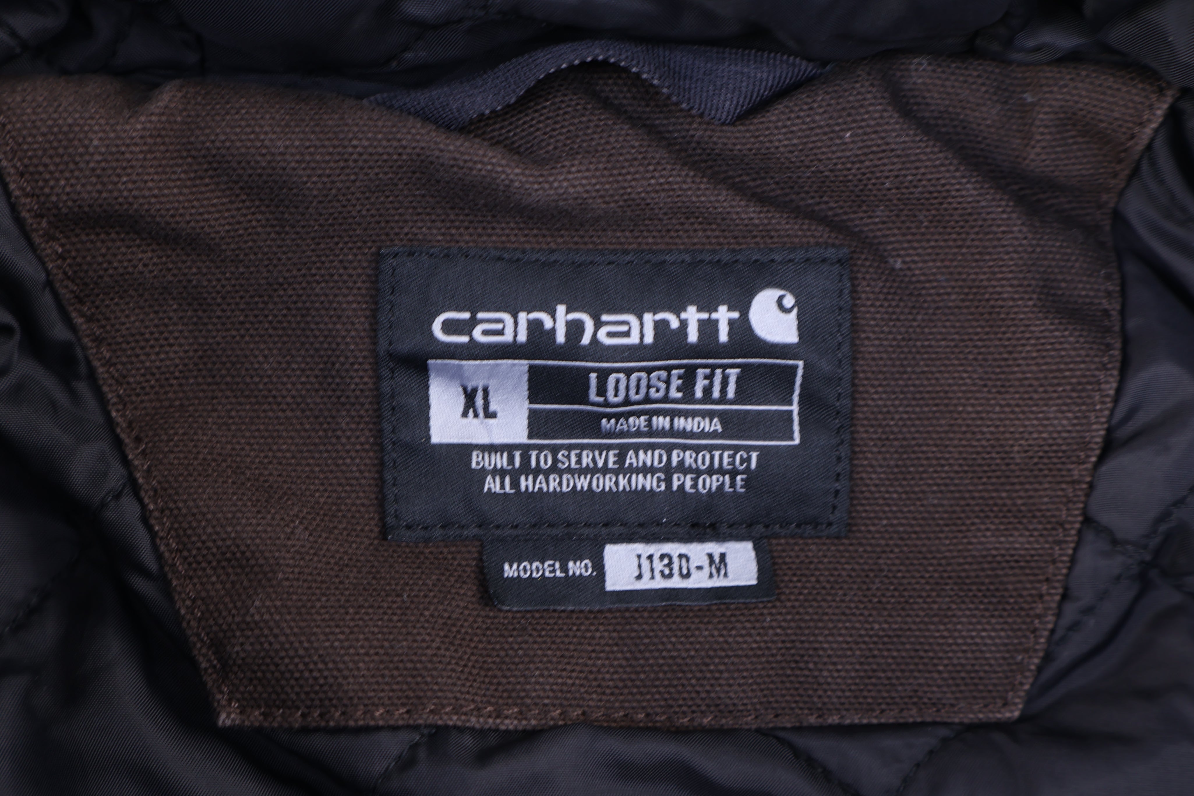 Carhartt Logo Patch Brown Full Zip Jacket - Jacket - Thrifted Threads