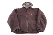 Carhartt Logo Patch Brown Full Zip Jacket - Jacket - Thrifted Threads