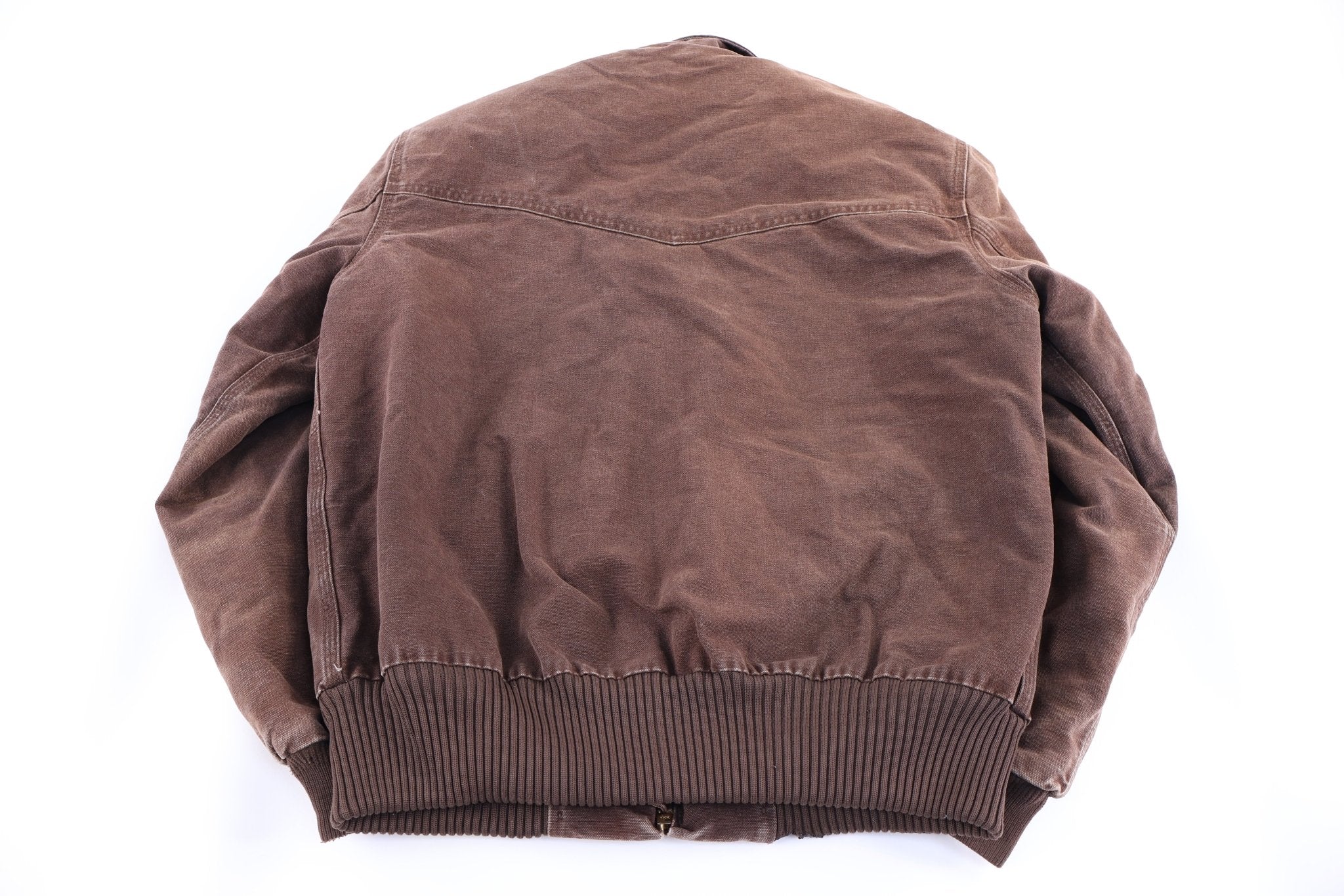 Carhartt Logo Patch Brown Full Zip Santa Fe Jacket - Jacket - Thrifted Threads