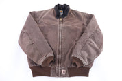 Carhartt Logo Patch Brown Full Zip Santa Fe Jacket - Jacket - Thrifted Threads
