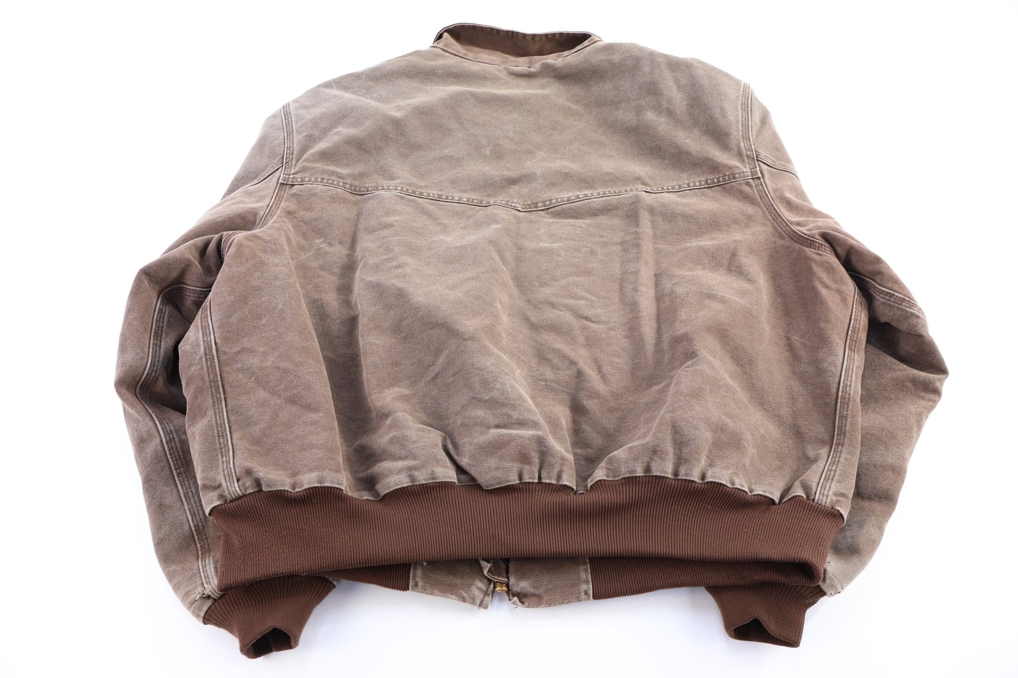 Carhartt Logo Patch Brown Full Zip Santa Fe Jacket - Jacket - Thrifted Threads