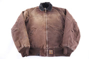 Carhartt Logo Patch Brown Full Zip Santa Fe Jacket - Jacket - Thrifted Threads