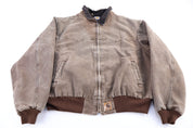 Carhartt Logo Patch Brown Full Zip Santa Fe Jacket - Jacket - Thrifted Threads