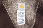 Carhartt Logo Patch Brown Full Zip Vest - Vest - Thrifted Threads