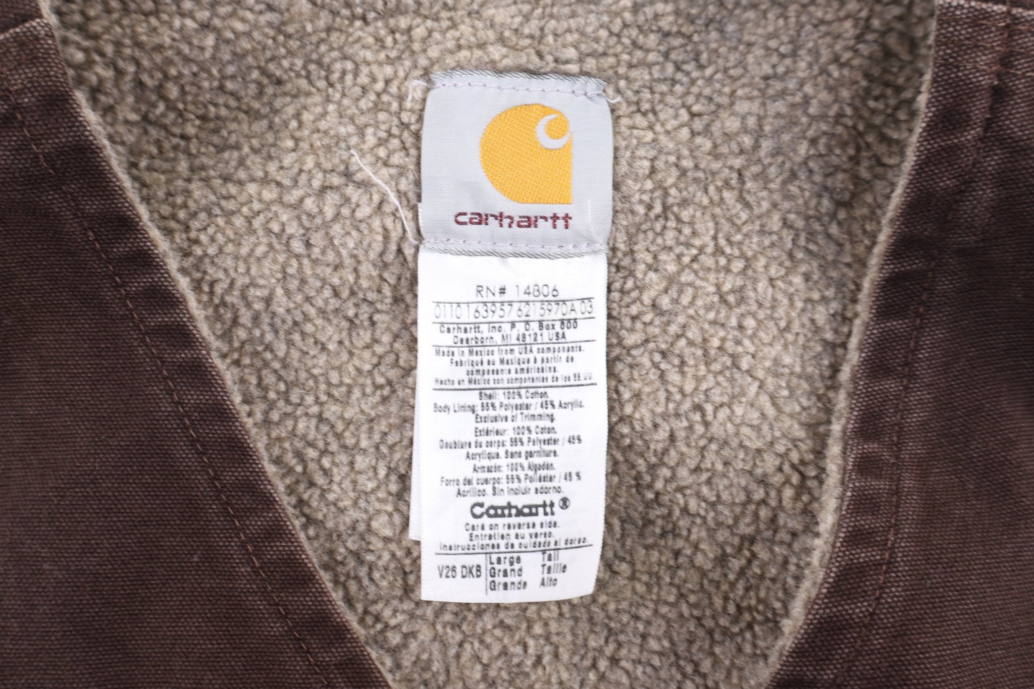 Carhartt Logo Patch Brown Full Zip Vest - Vest - Thrifted Threads