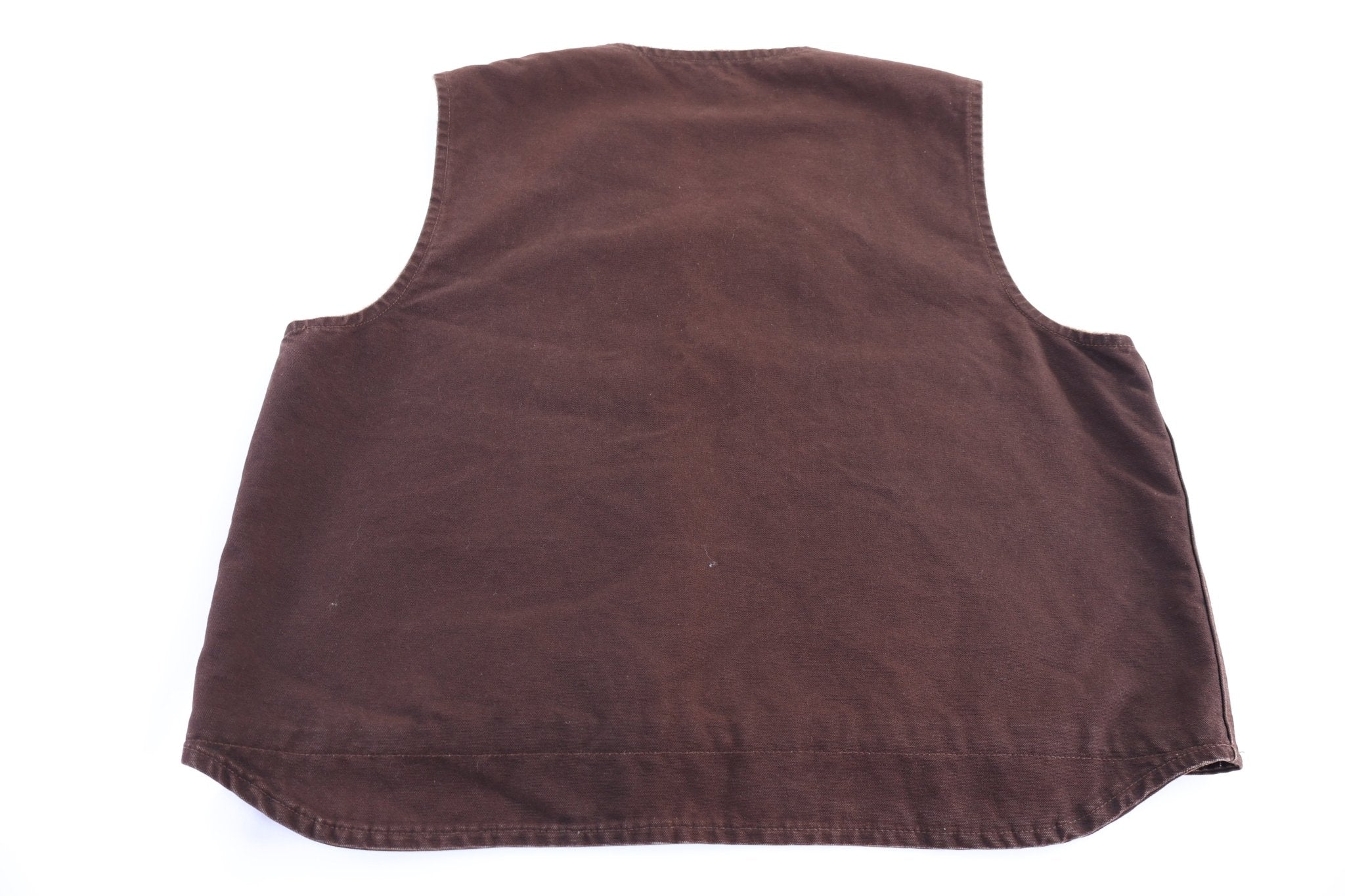 Carhartt Logo Patch Brown Full Zip Vest - Vest - Thrifted Threads