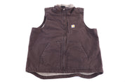 Carhartt Logo Patch Brown Full Zip Vest - Vest - Thrifted Threads