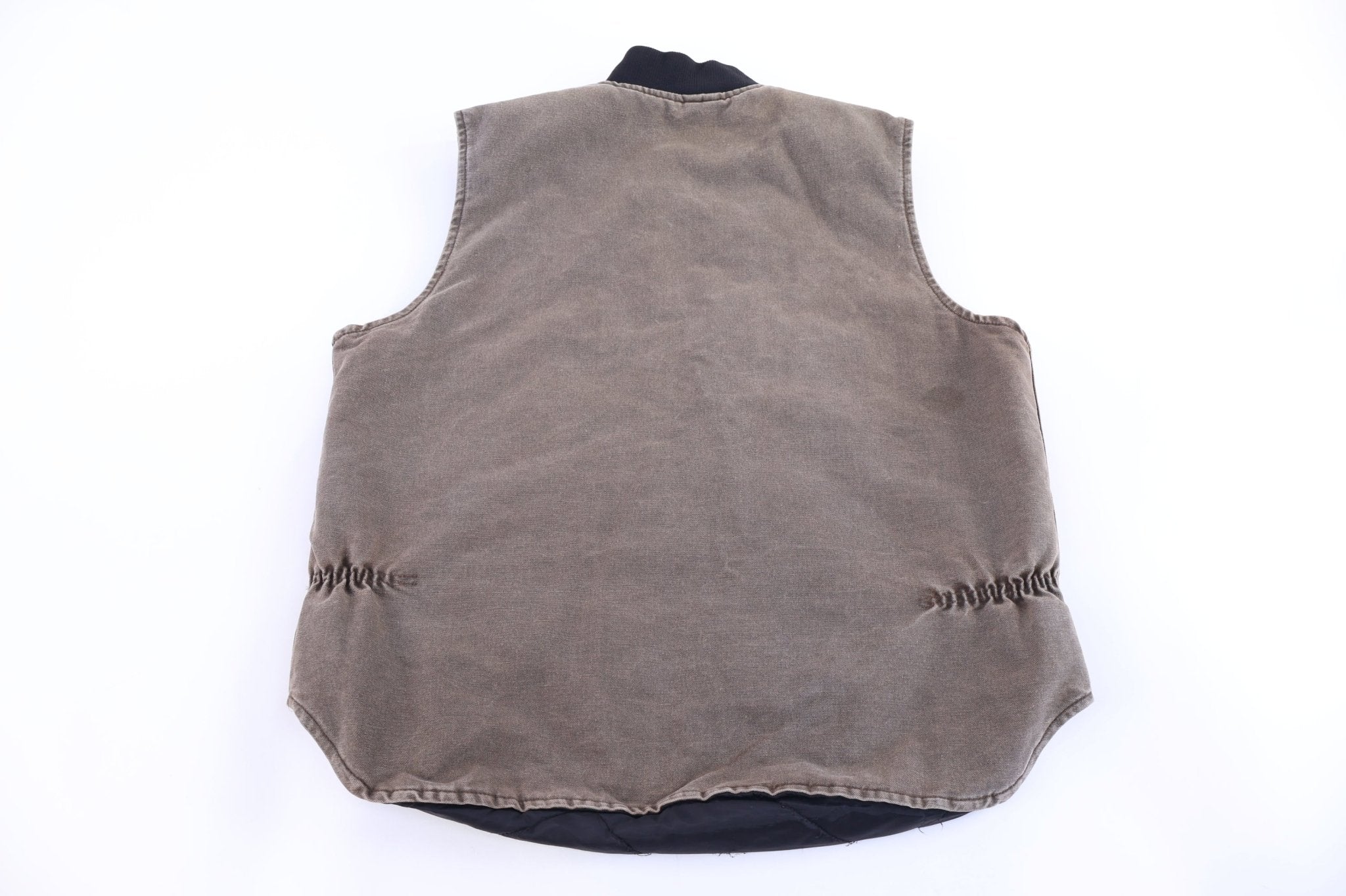 Carhartt Logo Patch Brown Full Zip Vest - Vest - Thrifted Threads