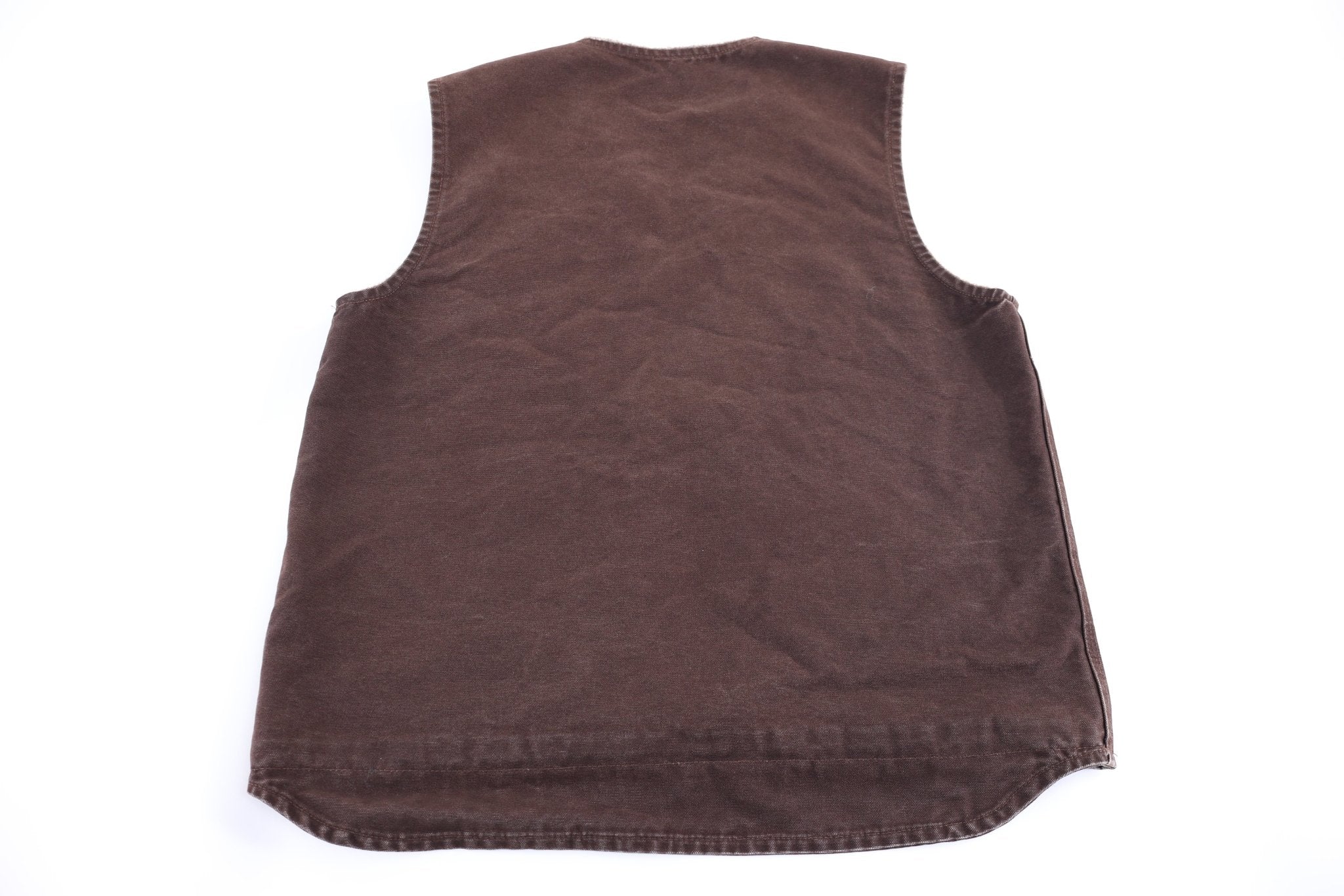 Carhartt Logo Patch Brown Full Zip Vest - Vest - Thrifted Threads