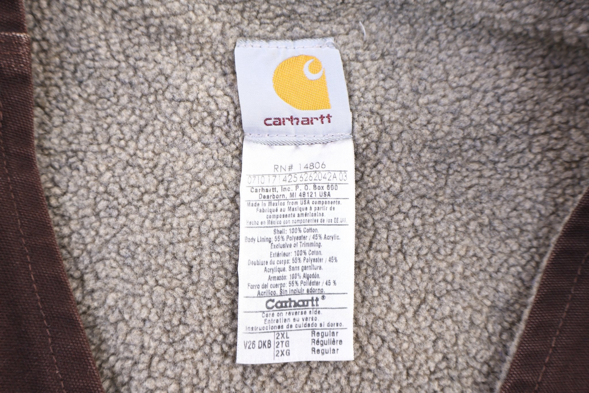 Carhartt Logo Patch Brown Full Zip Vest - Vest - Thrifted Threads
