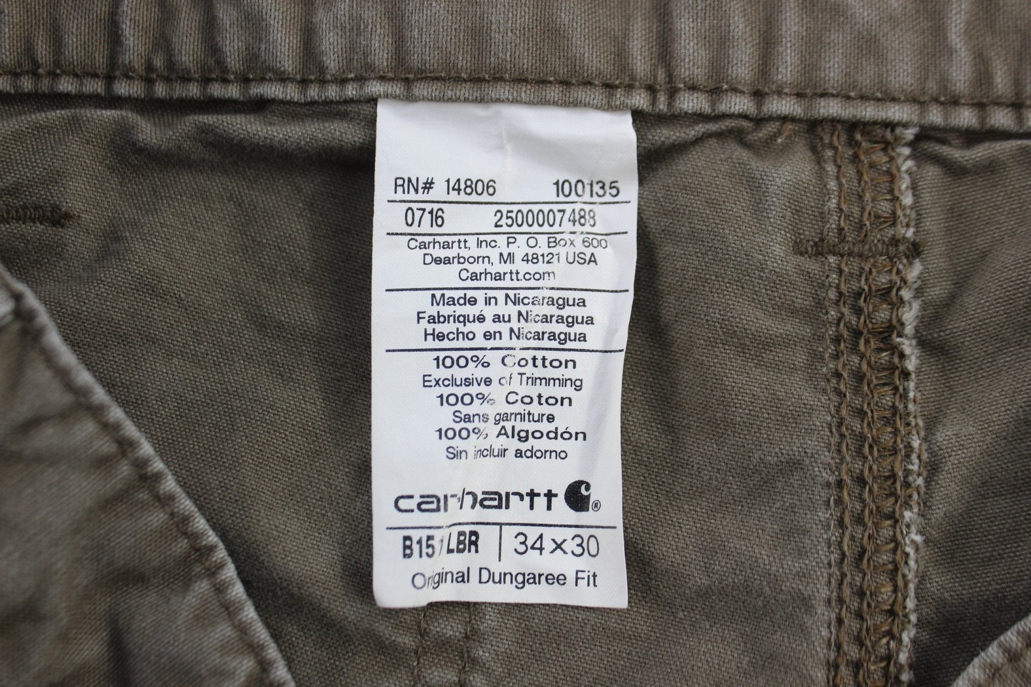 Carhartt Logo Patch Brown Pants - pants - Thrifted Threads